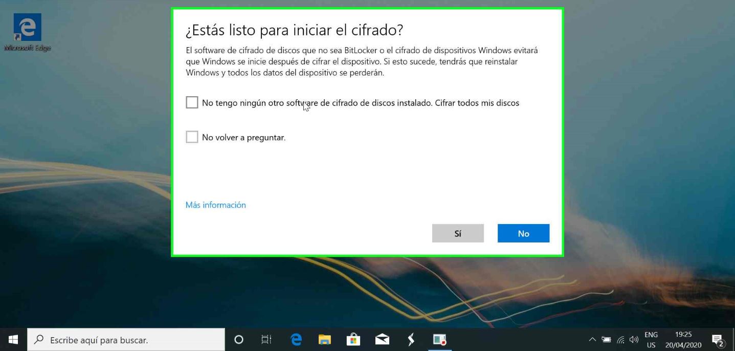 No tengo ningún otro software de cifrado