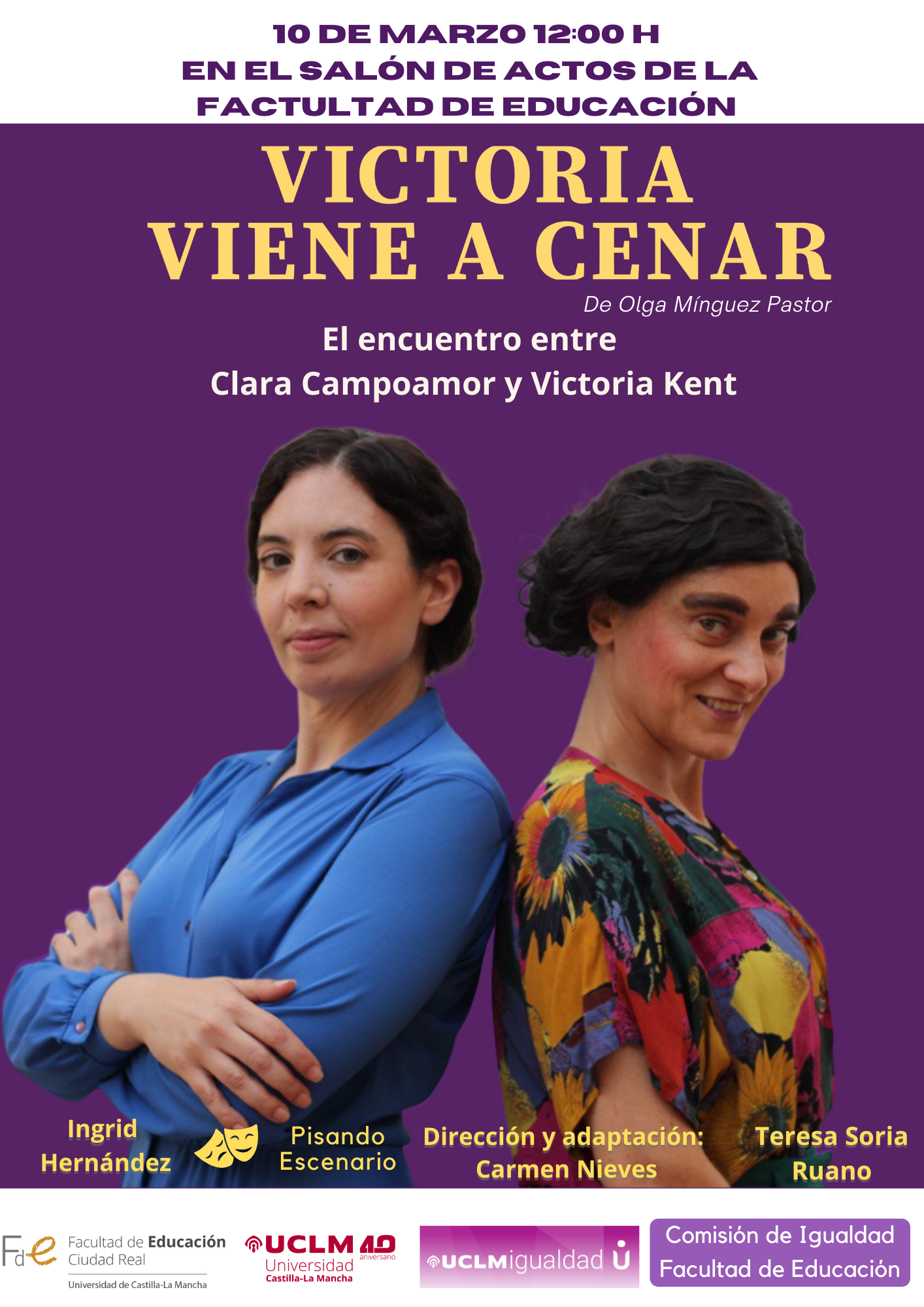 cartel publicitando la obra de teatro de título 