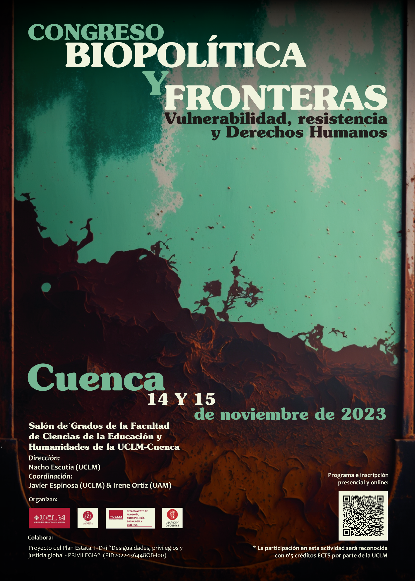 Cartel Congreso Biopolítica y Fronteras.